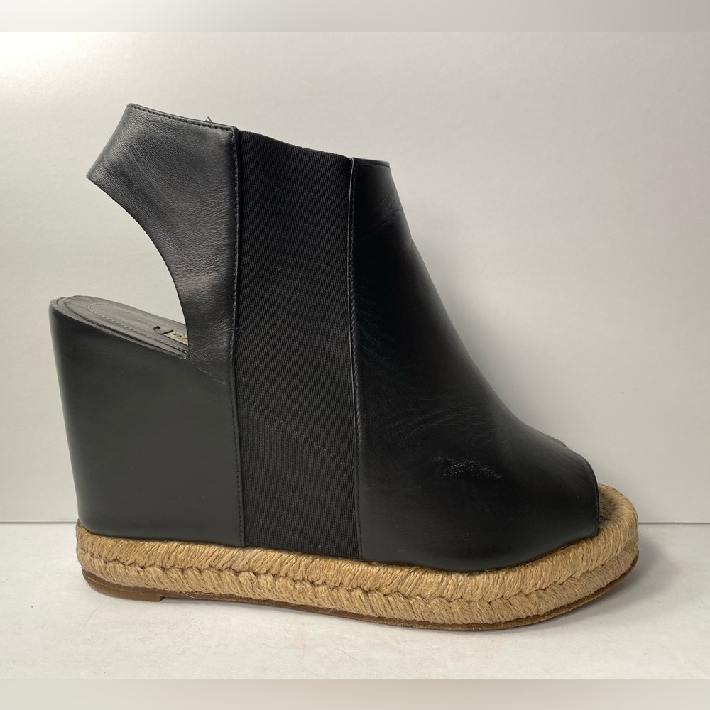 Balenciaga leather wedge sandals espadrille black 39/9 - Picture 2 of 10